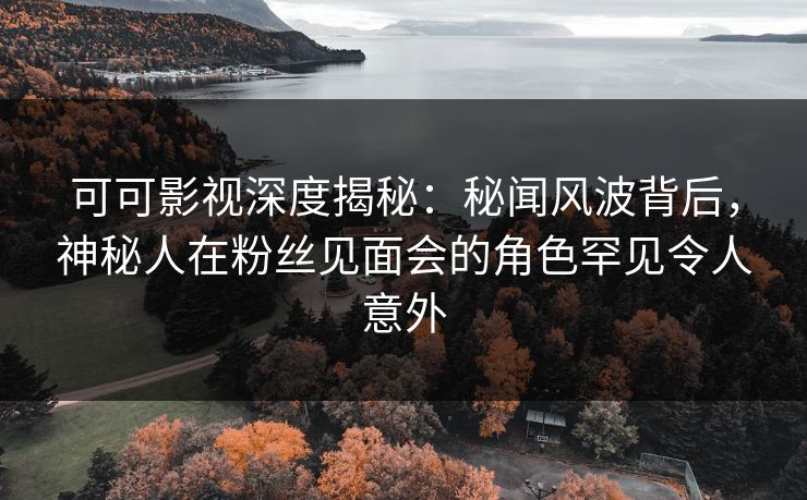 可可影视深度揭秘：秘闻风波背后，神秘人在粉丝见面会的角色罕见令人意外