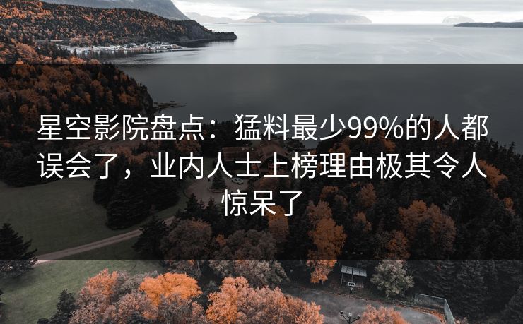 星空影院盘点：猛料最少99%的人都误会了，业内人士上榜理由极其令人惊呆了