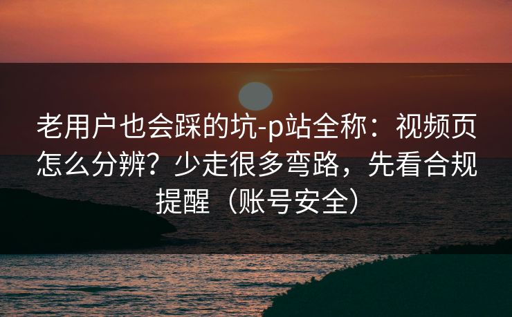 老用户也会踩的坑-p站全称：视频页怎么分辨？少走很多弯路，先看合规提醒（账号安全）